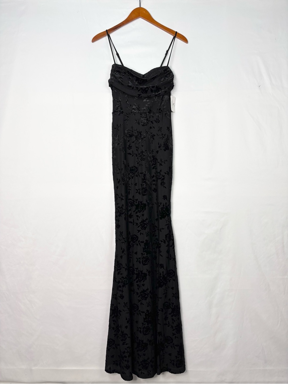 NEW Windsor Alma Flocked Floral Mesh Mermaid Dress Black Size M